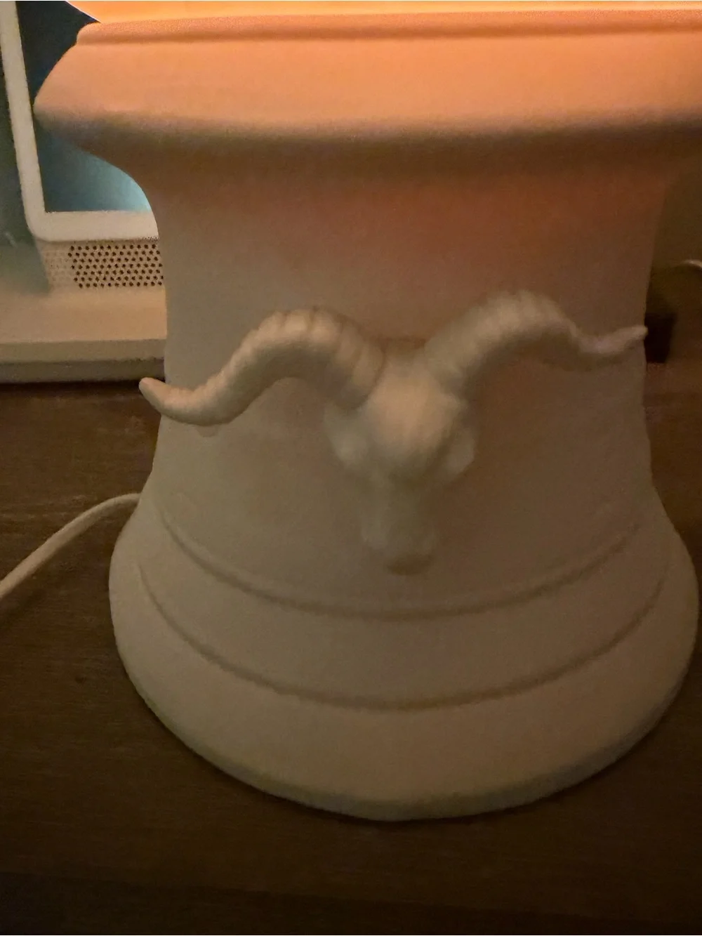White Ceramic goat  Table Lamp - Elegant Home Accent
